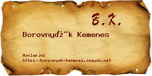 Borovnyák Kemenes névjegykártya
